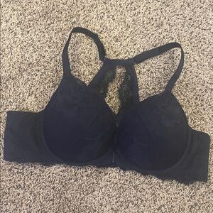Torrid Navy Blue Lace Racerback Bra with Scallop Trim